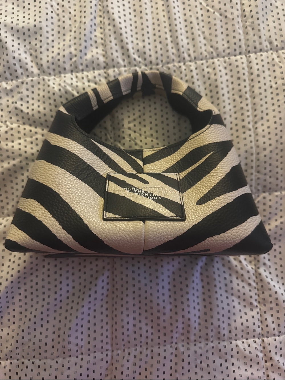Marc Jacobs Mini Zebra-Print The Sack Bag in Black & Cream - Picture 2 of 5